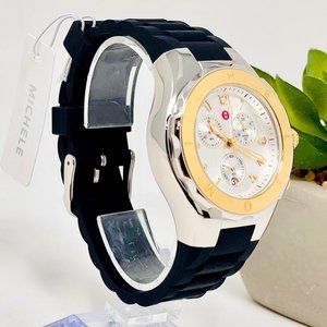 NWT MICHELE Jellybean Two-Tone 18k Gold Watch MWW12F000096